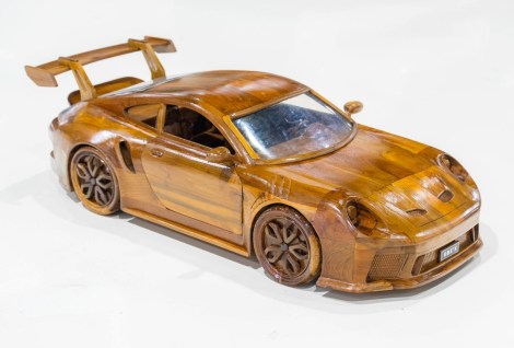 Porsche 911 GT3 RS Wooden Display Model